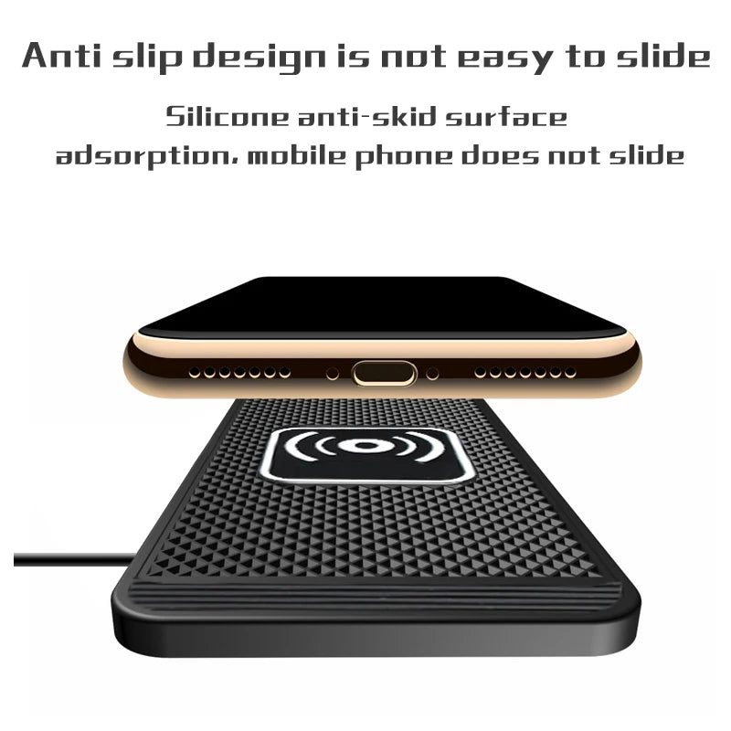 15W Non-Slip Wireless Car Charger Pad