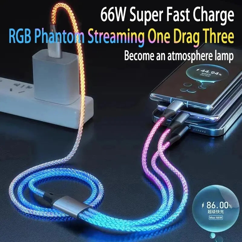 Universal 3-in-1 Fast Charge Cable – RGB Design