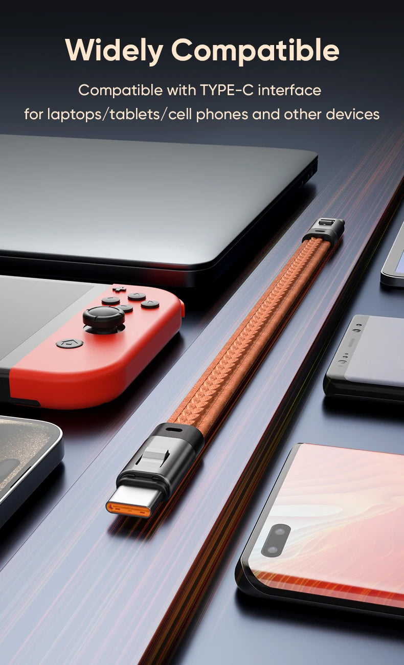 Type-C Quick Charge Cable with Anti-Loss Strap